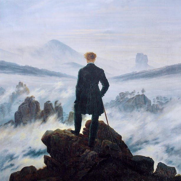 Wanderer über dem Nebelmeer, 1817, Hamburger Kunsthalle